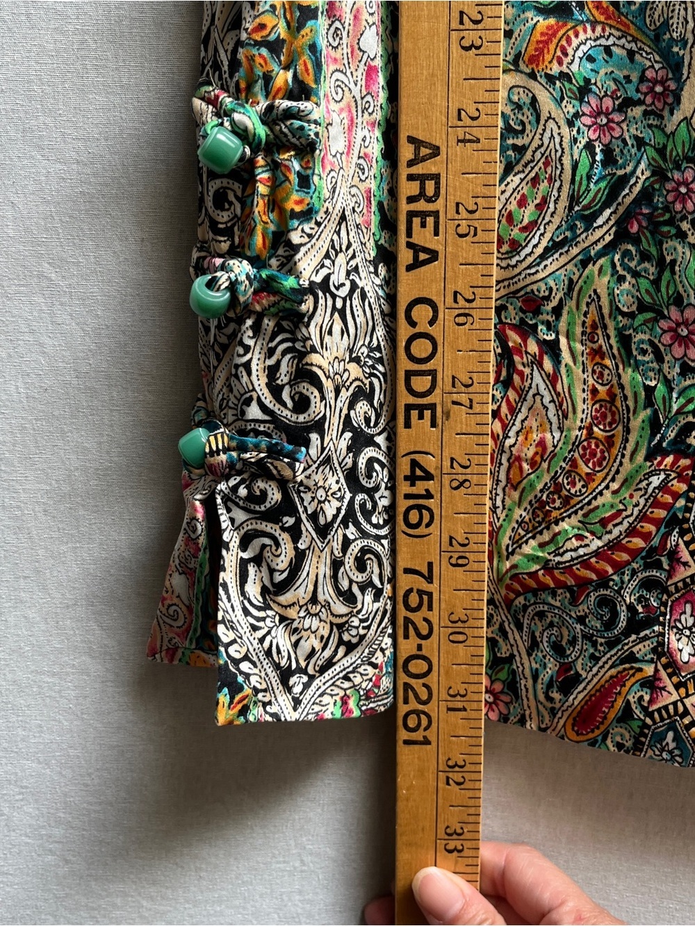 Asia.a 100% Silk Mandarin Collar Paisley Mini Dress Cheongsam Style S - Picture 9 of 10